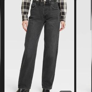 Women's Mid Rise Black Wash 90s Baggy Jeans - Universal Thread - Size 0